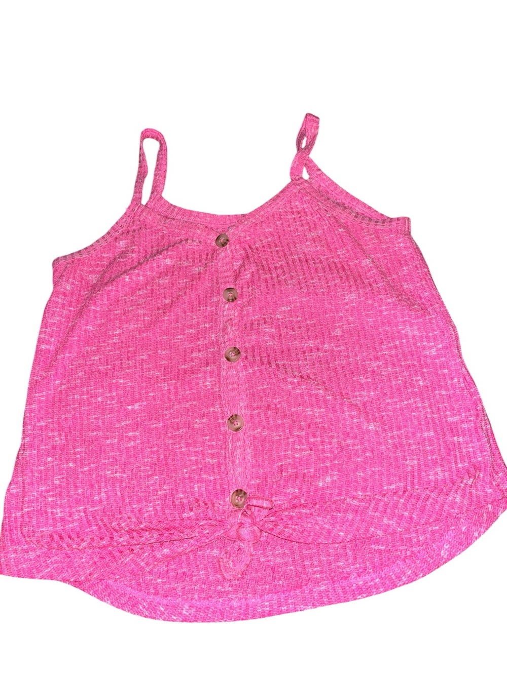 NB Sleeveless Button-Front Pink Tank Top with front tie.